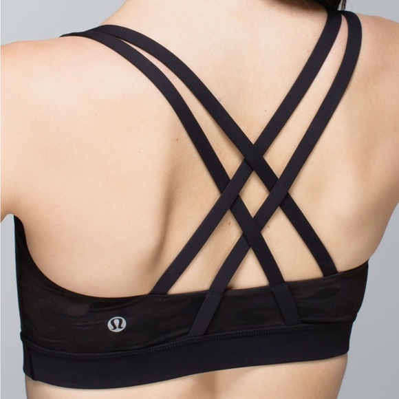 Lululemon Energy Bra - Dark Camo - Savasana Camo 20cm New Black - Picture 2 of 10